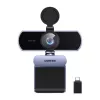 UGREEN FineCam Lite 4K UHD tīmekļa kamera ar 4 mikrofonu bloku, privātuma aizvaru, regulējamu skata leņķi, automātisko kadrēšanu, HDR, USB-C, pelēka