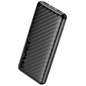 AWEI Power Bank 10000mAh P5K Pro 2xUSB - Melns