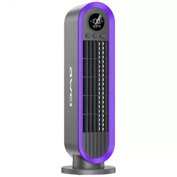 AWEI F52 pārnēsājamais torņa ventilators 3600mAh USB-C uzlādējams pelēks