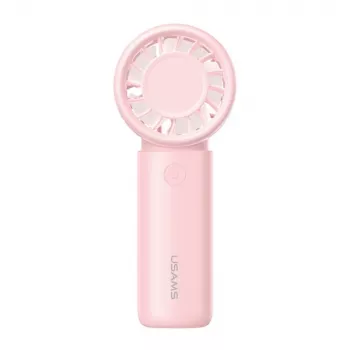 USAMS BC Series rokas ventilators rozā 500mAh pārnēsājams USB uzlādējams 3 ātrumu mini ventilators