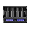 XTAR VC8S USB-C 8 slotu viedais akumulatoru lādētājs ar QC3.0 adapteri Li-ion/Ni-MH