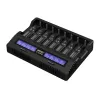 XTAR VC8S USB-C 8 slotu viedais akumulatoru lādētājs ar QC3.0 adapteri Li-ion/Ni-MH