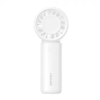 USAMS Hand Fan BC Series balts 500mAh pārnēsājams rokas ventilators ar 3 ātrumiem un Micro USB uzlādi