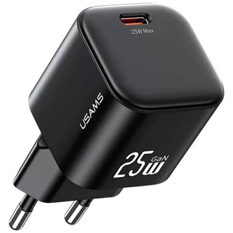 USAMS 25W GaN USB-C ātrais lādētājs - balts