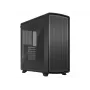 Fractal Design Summit Blackout TG Light Tint vidējā torņa datora korpuss - ogļu melns ar īsta valrieksta koka priekšējo paneli, rūdīta stikla sānu paneli, 2x Aspect 14 PWM ventilatori