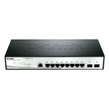 D-Link DGS-1210-10/ME/E viedais pārvaldāmais slēdzis, 8x Gigabit Ethernet, 2x SFP, uzstādāms statīvā