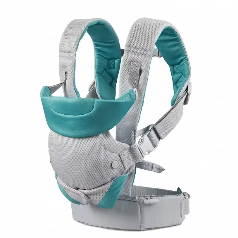 B-KIDS Infantino 4-in-1 pārveidojamais mazuļa nēsātājs, pelēks, 3.6–14.5 kg, JPMA sertificēts, ar noņemamu Wonder Cover™ priekšautiņu