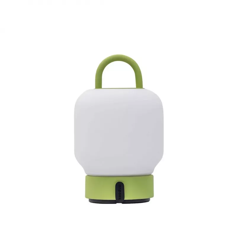 KOODUU uzlādējamā lampa LOOME Lime - pārnēsājama LED galda lampa, 3 pakāpju skārienjutīga regulēšana, IP44 aizsardzība pret ūdens šļakatām, USB-C