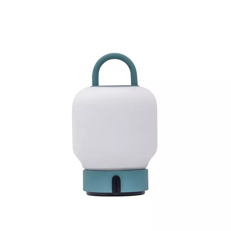 KOODUU uzlādējams galda lukturis LOOME tirkīza ar 3 pakāpju skārienjutīgu regulēšanu, 200 lm silti baltu LED, USB-C, IP44 ūdensizturīgs, ar integrētu rokturi