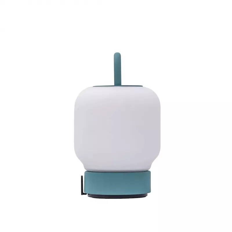 KOODUU uzlādējams galda lukturis LOOME tirkīza ar 3 pakāpju skārienjutīgu regulēšanu, 200 lm silti baltu LED, USB-C, IP44 ūdensizturīgs, ar integrētu rokturi