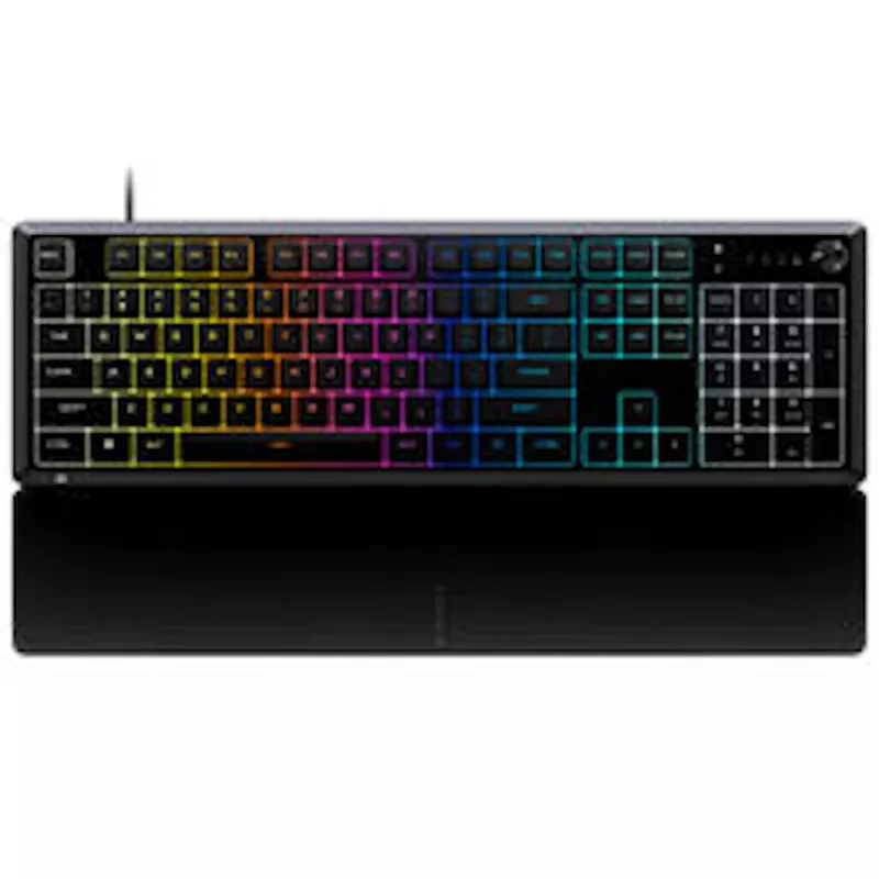 CORSAIR SKIFF 100 spēļu tastatūra, 10 zonu RGB, IP42 šķidruma izturība - melna