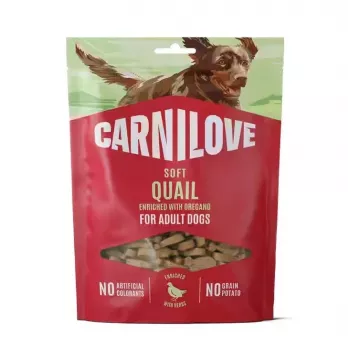 CARNILOVE Dog SOFT Snack Quail ar oregano 200 g - Bezgraudu mīkstie našķi pieaugušiem suņiem