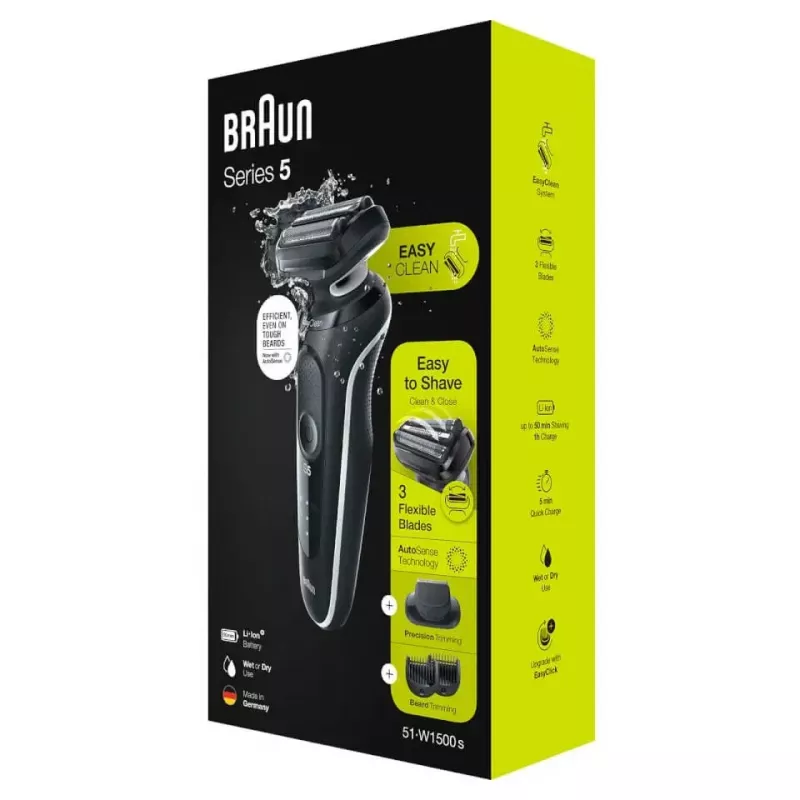 BRAUN Skūšanās aparāts Series 5 51-W1500s Wet&Dry elektriskais skūšanās aparāts melns