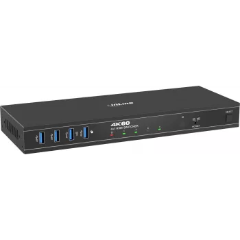 InLine® KVM slēdzis, 4x1, DP 4K/60Hz, USB 3.2 centrmezgls (57885J)
