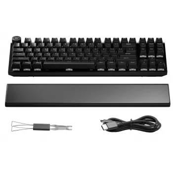 BE QUIET! Keyboard Light Mount TKL Silent Tactile mehāniskā tastatūra – 75% US ANSI, Gateron Brown, Bluetooth un USB-C, QMK/VIA