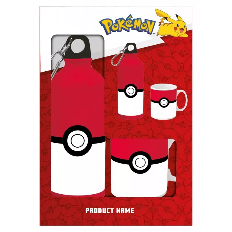 Pokemon alumīnija pudele 500ml ar keramikas krūzi komplektā
