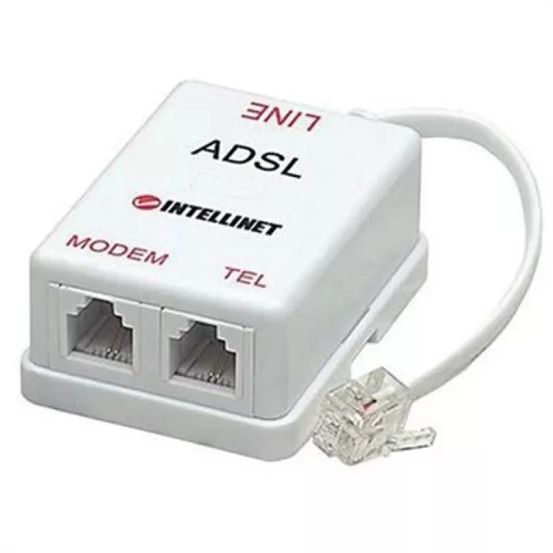 Intellinet ADSL sadalītājs/filtrs RJ11 vīrietis uz 2x RJ11 sieviete, balts