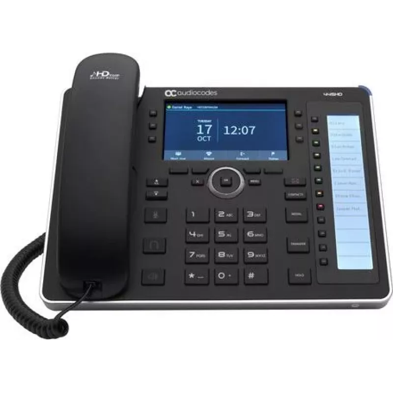 AudioCodes 445HD - VoIP tālrunis ar zvanītāja numura identifikāciju/pārtraukuma signālu