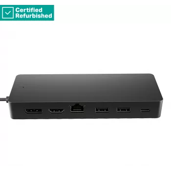 RENEW GOLD HP Universal USB-C Multiport Travel Hub 65W - 2 x USB 3.2, 2 x USB-C, 1 x DP, 1 x HDMI, 1 x RJ-45, 1 gads