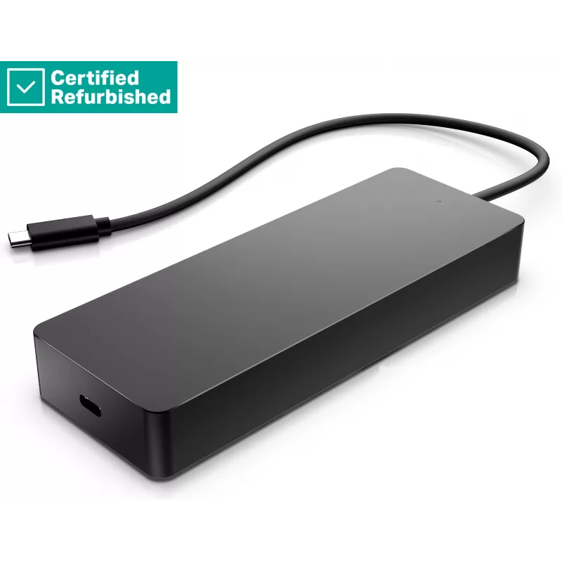 RENEW GOLD HP Universal USB-C Multiport Travel Hub 65W - 2 x USB 3.2, 2 x USB-C, 1 x DP, 1 x HDMI, 1 x RJ-45, 1 gads