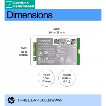 RENEW GOLD HP 4G LTE modems m.2 WWAN Cat 16 L860-GL-16 mobilais platjoslas modulis (saderīgs ar WWAN-ready EliteBook 630 640 645 660 830 840 860 1040 G11, x360 G11, ProBook 440 460 465 G11, ZBook Firefly Fury Power 14 16 G11 G11A)