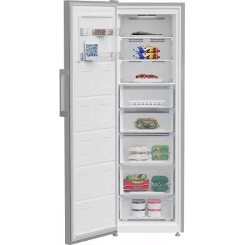 BEKO B3RMFNE314XB stāvošais saldētājs, energoefektivitātes klase E, 186,5 cm, 286L, Inox krāsa