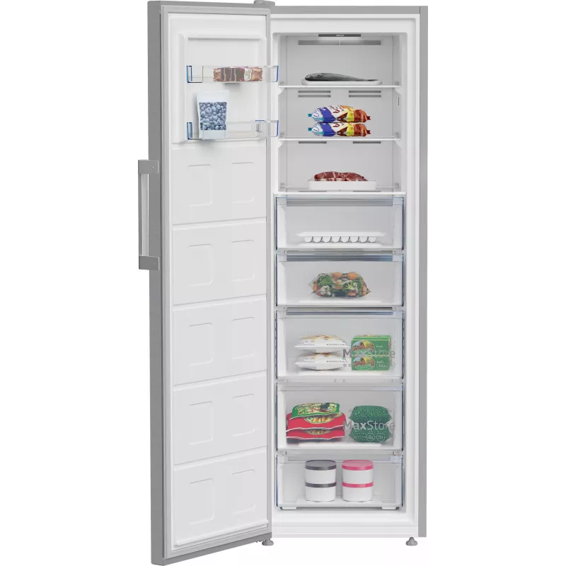 BEKO B3RMFNE314XB stāvošais saldētājs, energoefektivitātes klase E, 186,5 cm, 286L, Inox krāsa