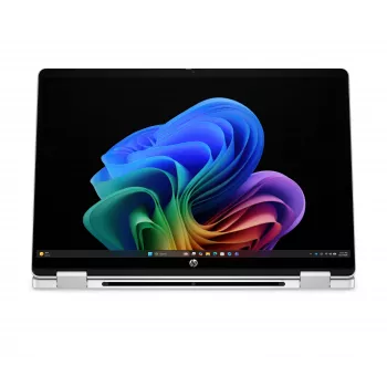 HP OmniBook 5 Flip NG AI 14-km0001nnx - Ultra 7 355, 32GB LPDDR5X 7467 iebūvēta, 512GB , Touch/14.0 2K (1920x1200) OLED, Glacier Silver DF+ AI logo - 5MP IR TNR, Nav iekļauts 65W AC Adapter, Win 11 Home, 1 gads