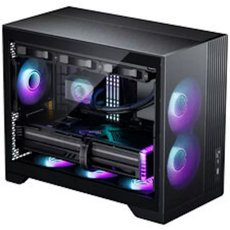 PHANTEKS XT M3 PC korpuss, mini korpuss + D30 PWM Regular Airflow D-RGB ventilatori, 3 gab. komplekts, melns