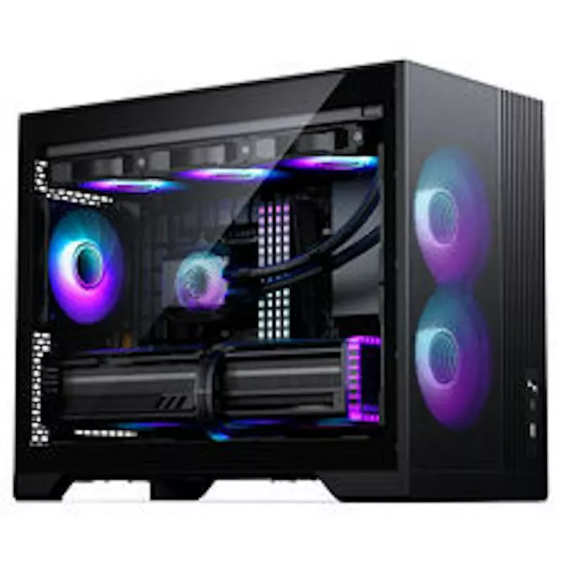 PHANTEKS XT M3 PC korpuss, mini korpuss + D30 PWM Regular Airflow D-RGB ventilatori, 3 gab. komplekts, melns