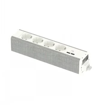 SCHNEIDER ELECTRIC UNICA SYSTEM+ MODULĀRAIS BLOKS 4XSCHUKO+USB-A/C BALTS/PELĒKS