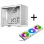 Phanteks XT M3 PC korpuss, mini korpuss + D30 PWM Regular Airflow D-RGB ventilatori, 3 komplektā, balts