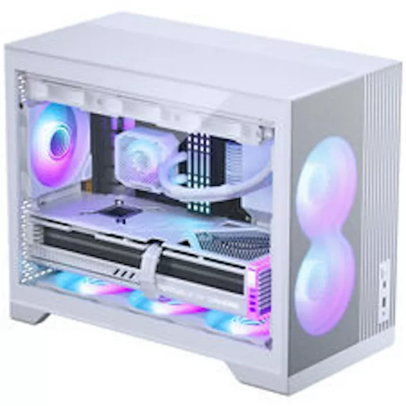 Phanteks XT M3 PC korpuss, mini korpuss + D30 PWM Regular Airflow D-RGB ventilatori, 3 komplektā, balts