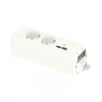 SCHNEIDER ELECTRIC UNICA SYSTEM+ MODULĀRĀ VIENĪBA 2XSCHUKO+USBA/C BALTA