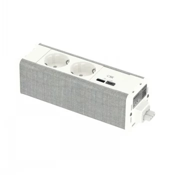 SCHNEIDER ELECTRIC UNICA SYSTEM+ MODULĀRĀ VIENĪBA 2XSCHUKO+USBA/C BALTA/PELĒKA