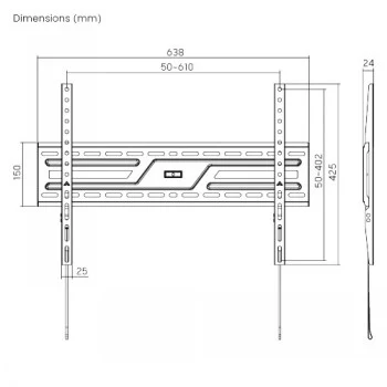 LH-GROUP SEINÄTELINE 32-86 75KG FIXED