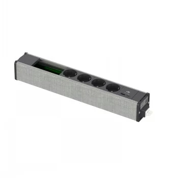 SCHNEIDER ELECTRIC UNICA SYSTEM+ MODULU BLOKS 4XSCH+USBA/C+DATA ANTRACĪTS/PELĒKS