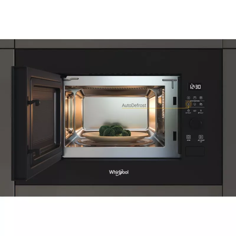 WHIRLPOOL Iebūvējamā mikroviļņu krāsns WMF200G NB, 20L, Melna