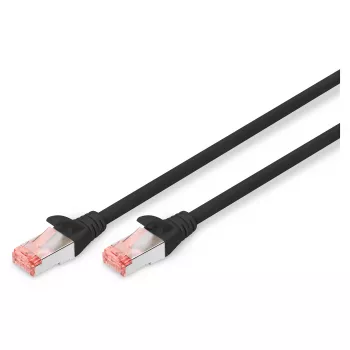 Tīkla kabelis Digitus CAT 6 S/FTP ielāpu vads RJ-45 Cat6 3m Melns