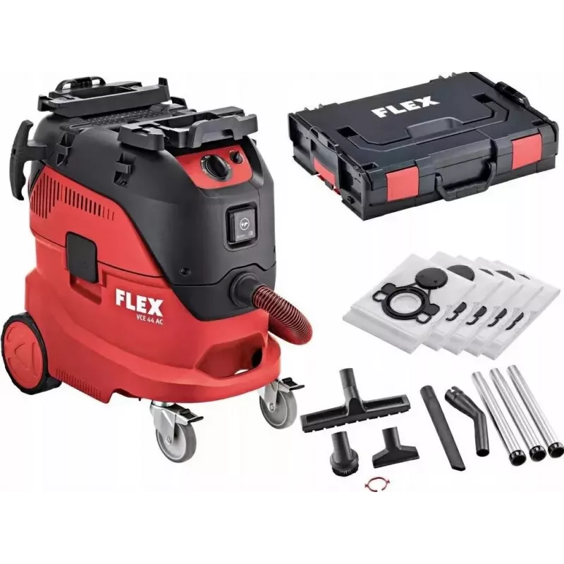 FLEX VCE S44 LAC Putekļsūcējs 42L 1400W ar maisiem un koferi