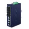 PLANET ISW-621TS15 Industrial Unmanaged L2 Fast Ethernet Switch ar 4x 10/100 + 2x 100Base-FX SC Multi-mode, DIN-Rail/Sienas montāža, -40 līdz 75°C