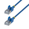 StarTech.com 0.5m (1.6ft) Cat6a Ultra Slim Snagless RJ-45 UTP Patch Cable - Blue