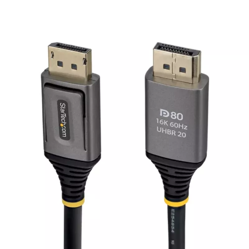 StarTech.com 0.5m DisplayPort 2.1 DP80 kabelis - DisplayPort vīrietis uz DisplayPort vīrieti - Melns