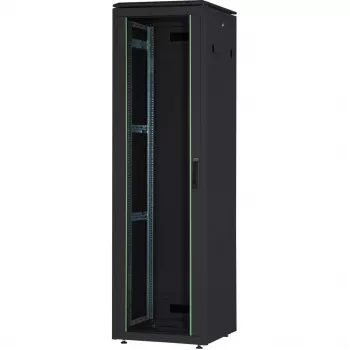 DIGITUS 42HE Unique Network Cabinet 600x600mm Glass Door Black