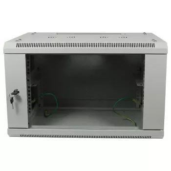 ALLNET 19 inch sienas montāžas korpuss 9U 1-daļas dziļums 450mm gaiši pelēks plakanā iepakojumā SMA sērija