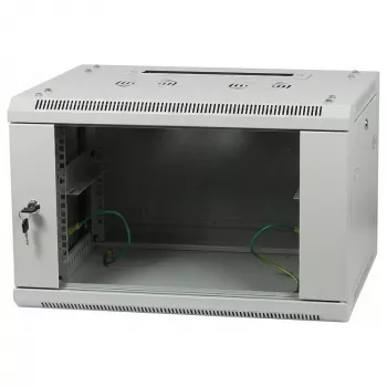 ALLNET 19 inch sienas skapis 15U 1-detaļas dziļums 600mm gaiši pelēks plakanā iepakojumā SMA sērija