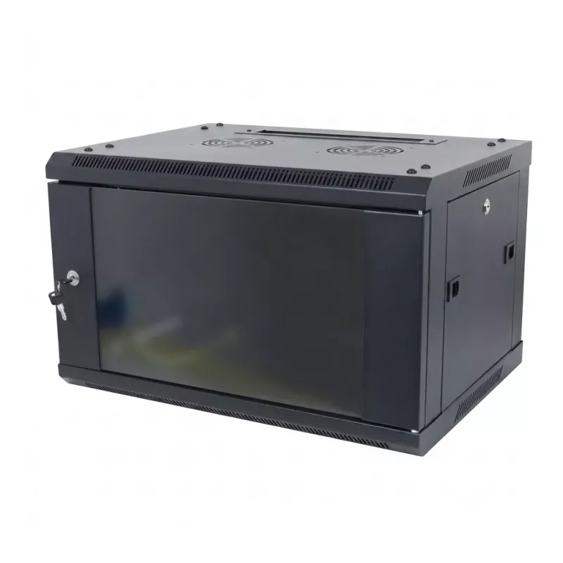 ALLNET 19 inch sienas stiprinājuma korpuss 15U 1-detaļu 600mm dziļums Melns Flat Pack SMA sērija