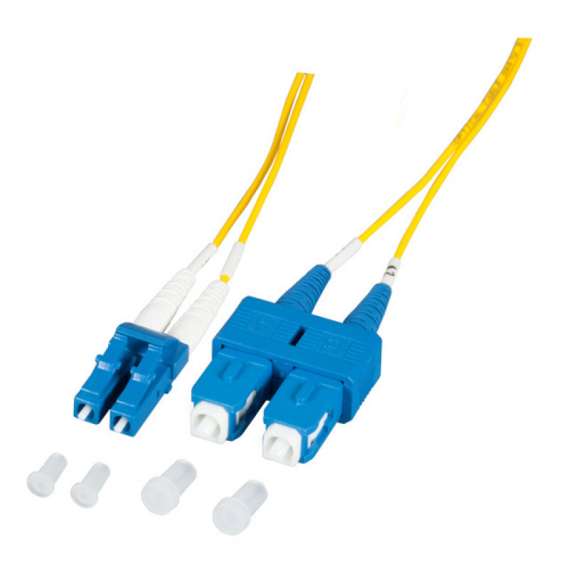 EFB Elektronik O0360.1-1.2 Fiber Optic Patch Cable 1 m LC Duplex to SC Duplex OS2 Single-mode Yellow