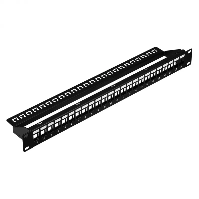 EFB Distribution Panel 19 inch 1U 24-Port Shielded Cat.6A Black RAL9005