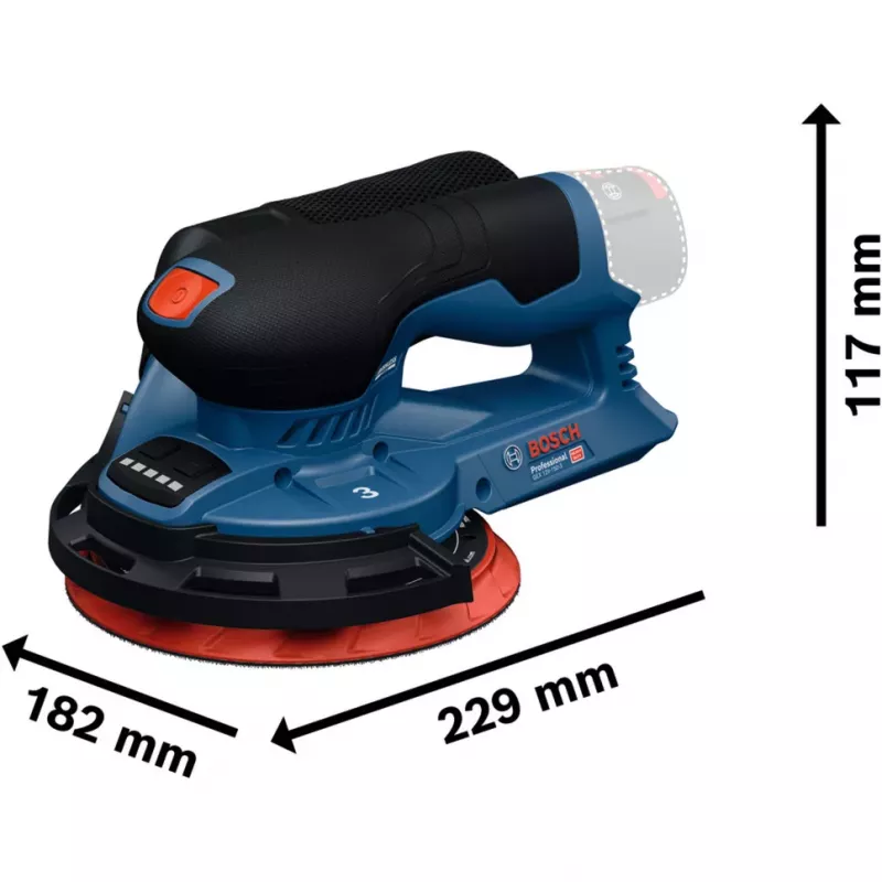 Bosch Professional GEX 12V-150-3 Bezvadu ekscentriskā slīpmašīna (12V, 150 mm, bezsuku EC motors, L-BOXX komplektā)